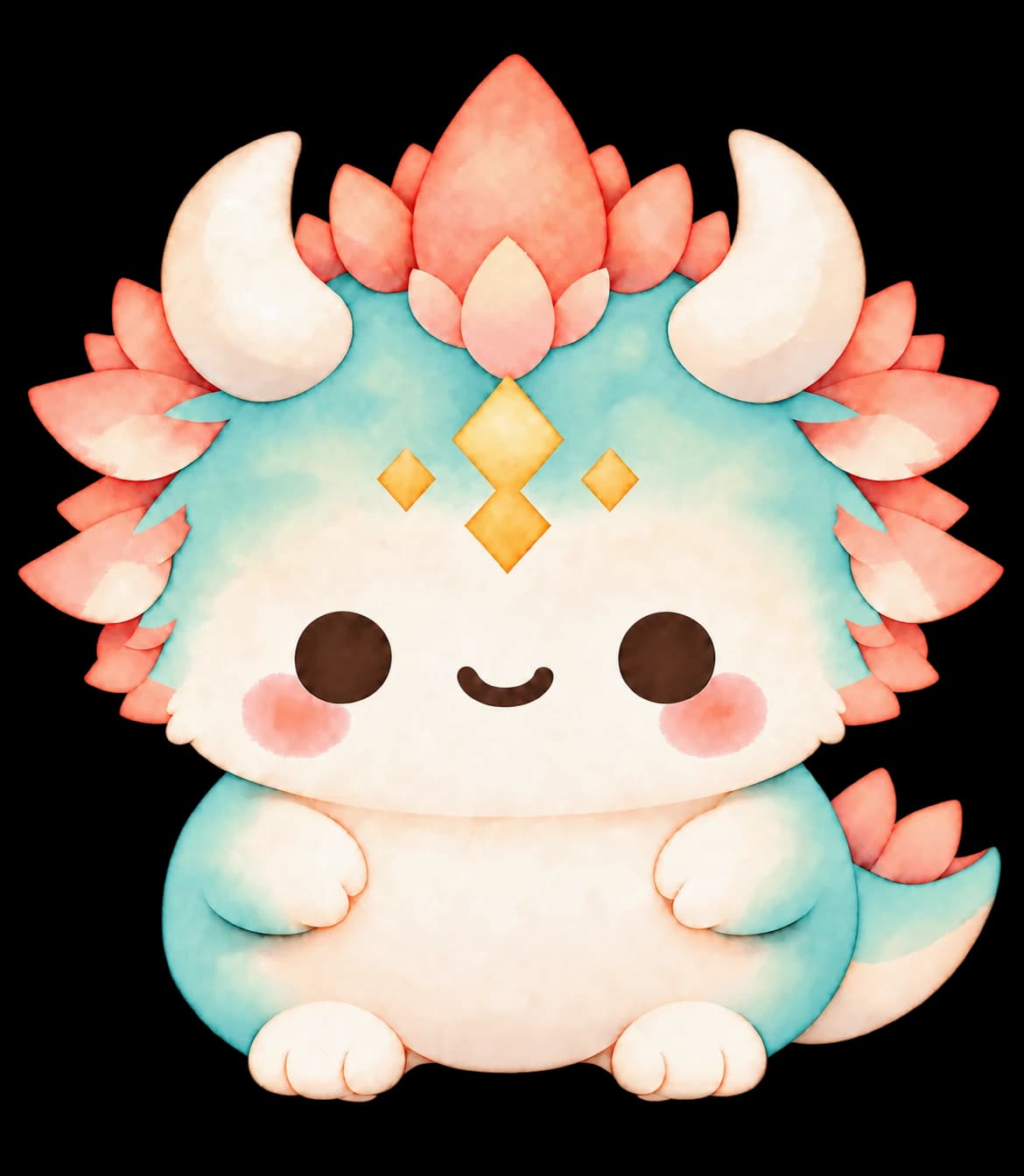 Turquoise Dragon, a soft, whimsical starter Mio companion